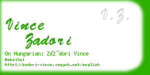 vince zadori business card